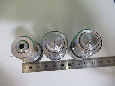 LOT 3 EA 10X 40X 100X /160 LENSES OBJECTIVE MICROSCOPE PART AS PICTURED &R7-B-12