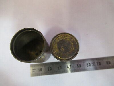 ANTIQUE BRASS EMPTY OBJECTIVE CANISTER MICROSCOPE LONDON AS PICTURED &87-FT-48