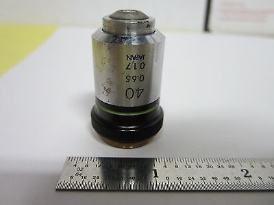 MICROSCOPE OPTICAL PART OBJECTIVE OLYMPUS JAPAN 40X OPTICS BIN#E2-08