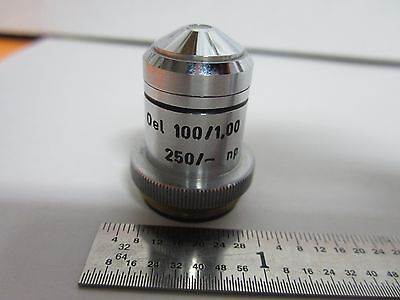 MICROSCOPE PART OBJECTIVE REICHERT AUSTRIA 100X OPTICS AS IS BIN#M7-R-05