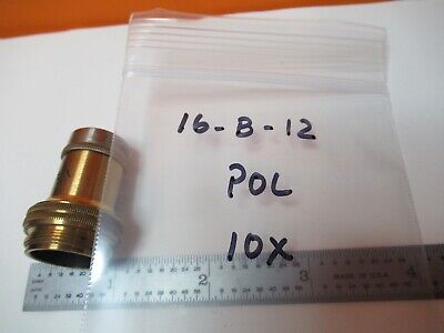 ANTIQUE LEITZ GERMANY POL OBJECTIVE 10X P3 MICROSCOPE OPTICS AS PIC &16-B-12