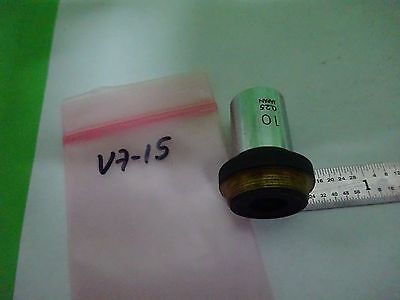 MICROSCOPE PART OBJECTIVE OLYMPUS JAPAN 10X OPTICS AS IS BIN#V7-15