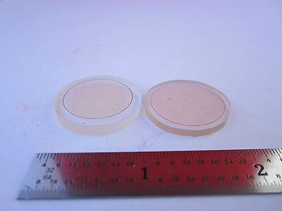 LOT 2 EA OPTICAL COATED FILTER LENS ? PLASTIC AS IS LASER OPTICS BIN #7C