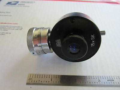 WILD HEERBRUGG SWITZERLAND 15xSK FILAR EYEPIECE MICROSCOPE PERFECT