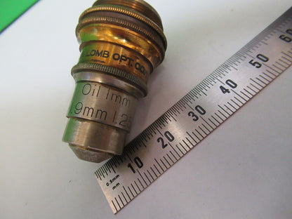 ANTIQUE BRASS BAUSCH LOMB  OBJECTIVE 97X MICROSCOPE PART AS PICTURED Z5-A-44