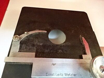 MICROSCOPE PART LEITZ WETZLAR GERMANY SPECIMEN TABLE MICROMETER AS IS #51-A-02