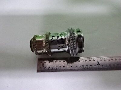 MICROSCOPE PART VINTAGE OBJECTIVE LEITZ GERMANY 100X 1/12  OPTICS AS IS #B2-M-07