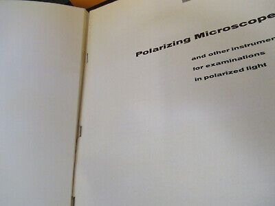 ORIGINAL BOOKLET LEITZ WETZLAR GERMANY POLARIZING MICROSCOPE PART AS PICTURED W3