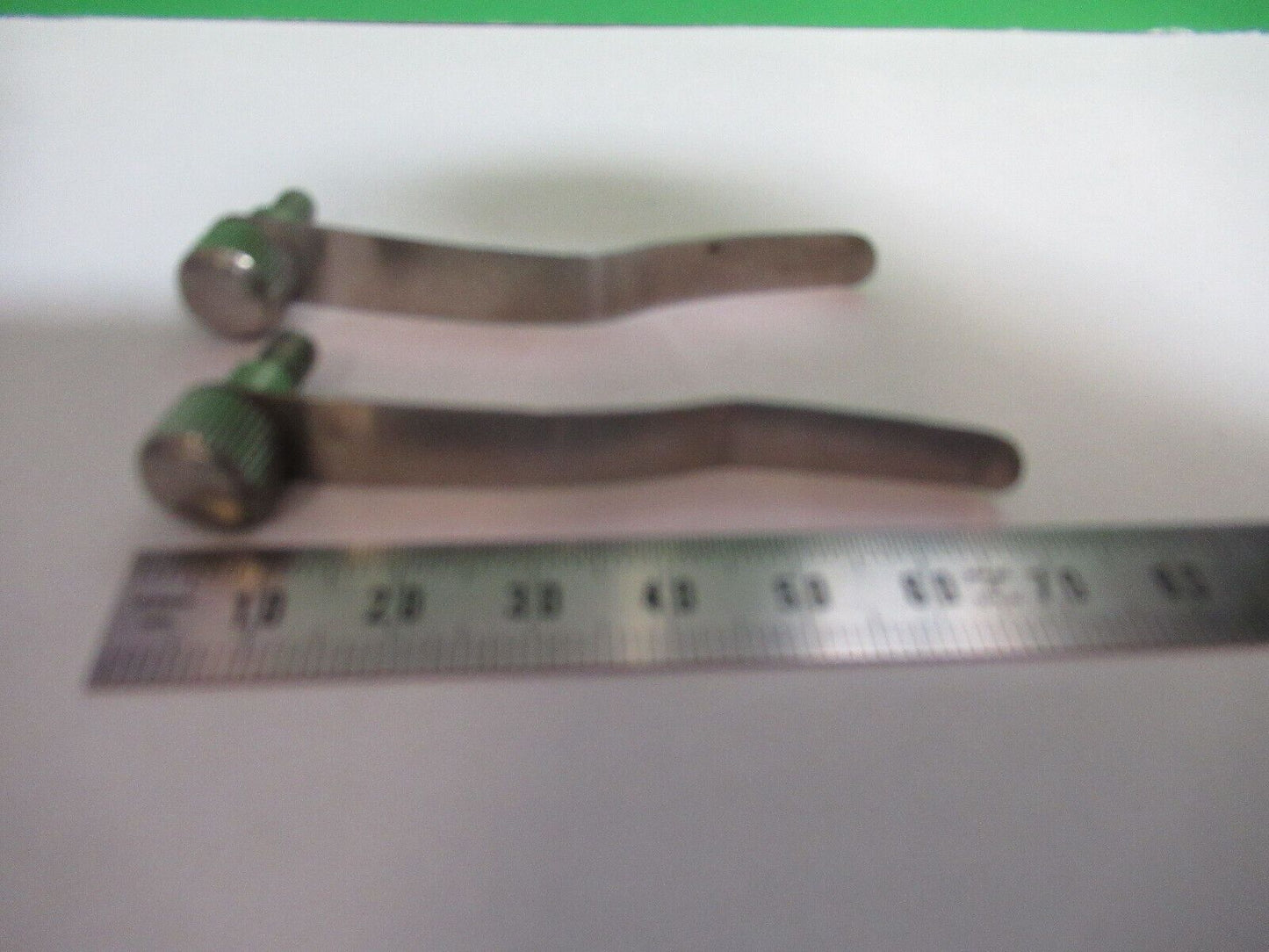 SPENCER AO PAIR CLIPS ANTIQUE MICROSCOPE PART AS PICTURED #H9-A-25