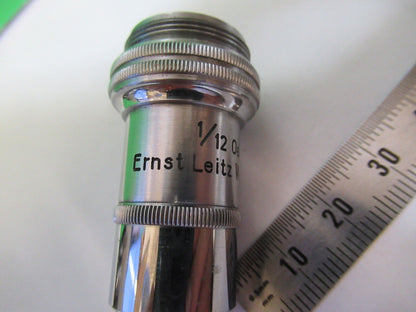 ANTIQUE BRASS ERNST LEITZ  100X  OBJECTIVE MICROSCOPE AS PICTURED #H3-A-25