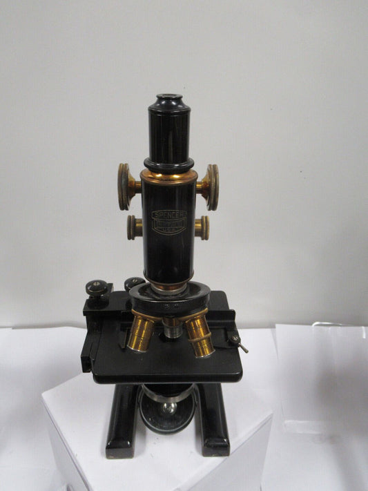 ANTIQUE BRASS SPENCER 1926 circa MICROSCOPE as shown OPTICS #LOBBY