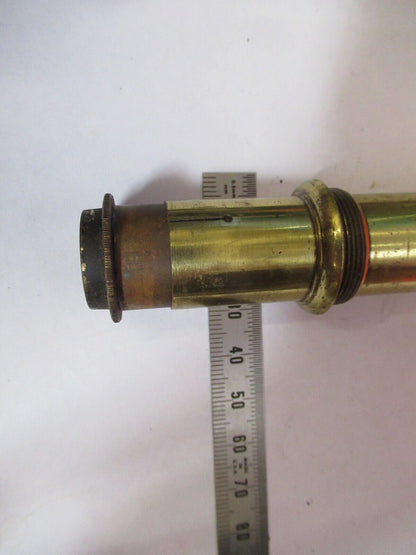 ANTIQUE BRASS EYEPIECE OCULAR LENS RARE UK MICROSCOPE PART AS PICTURED &S9-A-79