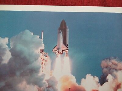 COLLECTABLE PRINT SPACE SHUTTLE TAKING OFF NASA VINTAGE REPRODUCTION &BLI