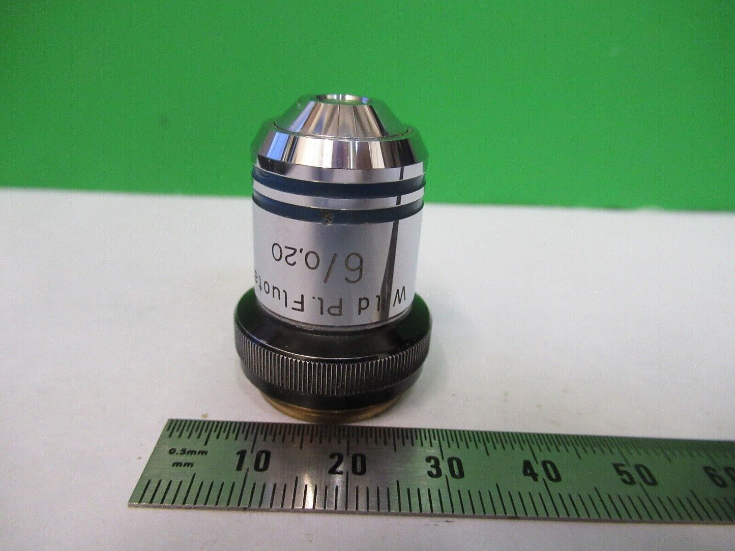 WILD HEERBRUGG SWISS FLUOTAR OBJECTIVE 6X MICROSCOPE PART AS PICTURED W4-B-18