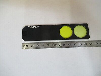 LEITZ WETZLAR SLIDE YELLOW FILTER OPTICS MICROSCOPE PART AS PICTURED #F9-A-48