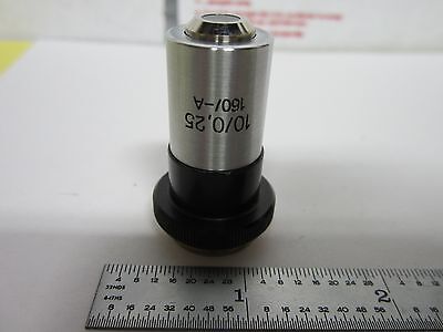 MICROSCOPE PART OBJECTIVE AUS JENA 10X OPTICS AS IS BIN#E5-P-21