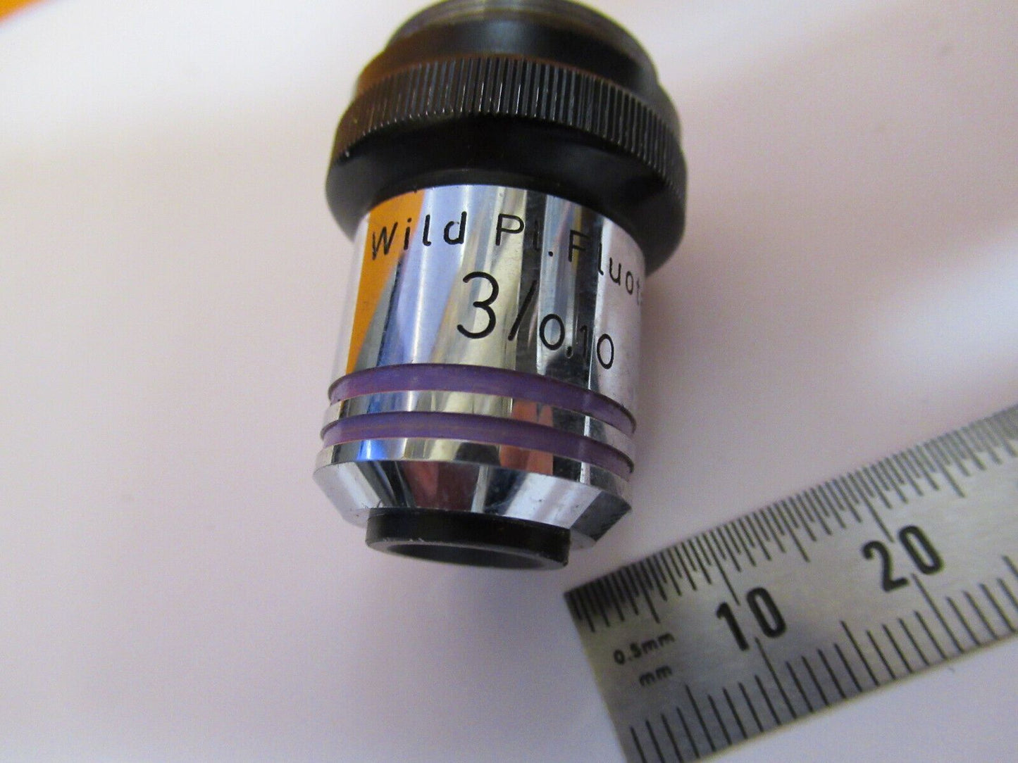 WILD HEERBRUGG SWISS FLUOTAR 3X OBJECTIVE MICROSCOPE PART AS PICTURED Y2-A-20