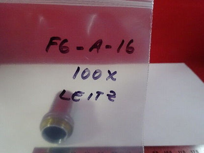 LEITZ GERMANY VINTAGE OBJECTIVE 100X /170 OPTICS MICROSCOPE PART #F6-A-16