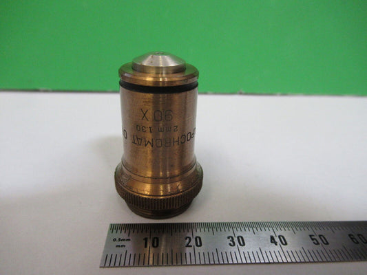 ANTIQUE BRASS BAUSCH LOMB APO 2mm 90X OBJECTIVE MICROSCOPE AS PICTURED #H3-A-18