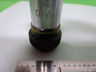 MICROSCOPE PART OBJECTIVE OLYMPUS M40 40X [fair] OPTICS AS IS BIN#Y6-E-15