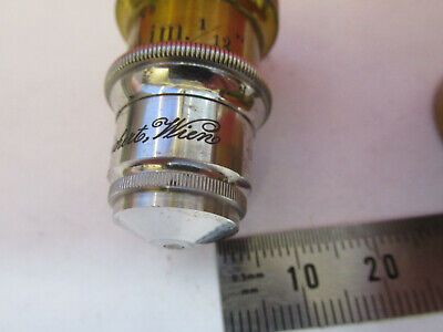 ANTIQUE BRASS REICHERT WIEN OBJECTIVE "1/12" MICROSCOPE PART AS PICTURED F6-B-98