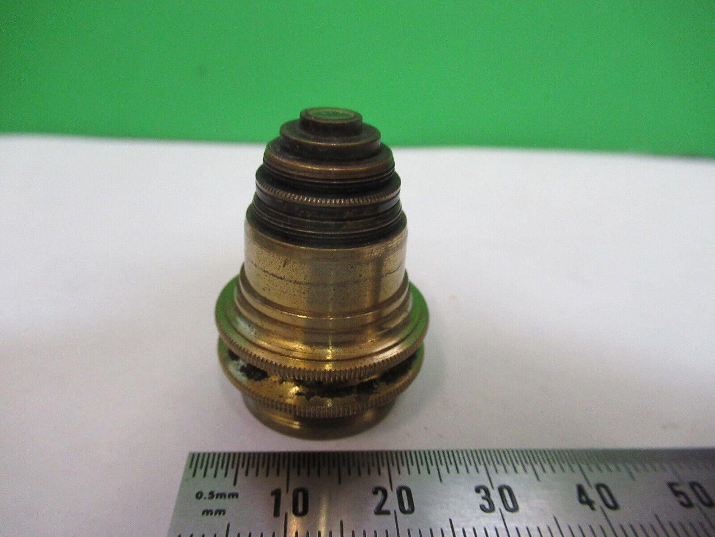 ANTIQUE BRASS OBJECTIVE C. BAKER LONDON UK MICROSCOPE PART AS PICTURED Z7-A-47