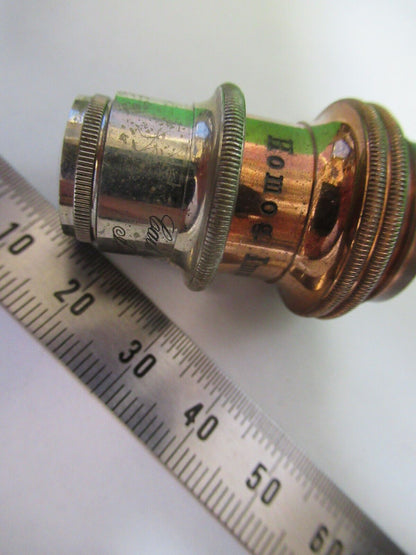 ANTIQUE BRASS CARL ZEISS  2mm OBJECTIVE MICROSCOPE AS PICTURED #H3-A-24