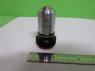 MICROSCOPE PART OBJECTIVE OLYMPUS JAPAN M40 40X OPTICS AS IS BIN#Y3-H-09