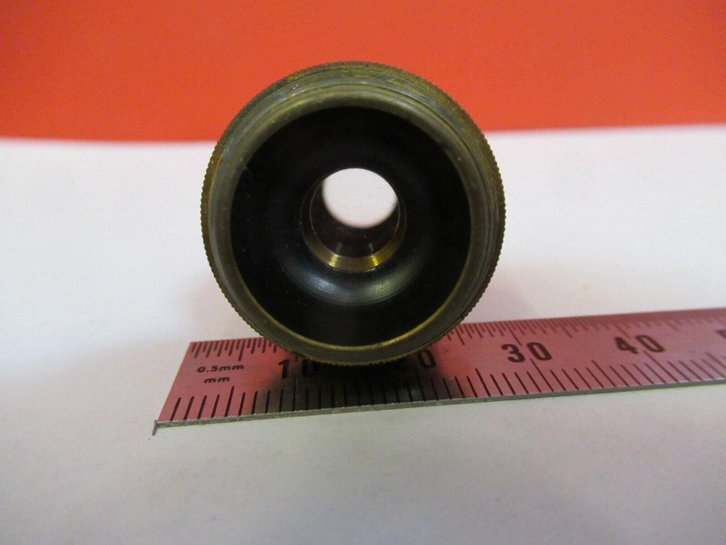 BAUSCH LOMB ANTIQUE BRASS 16mm OBJECTIVE MICROSCOPE PART AS PICTURED 10X Q3-B-10