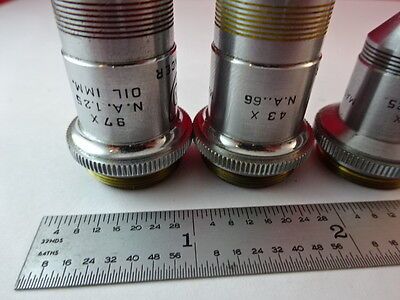 LOT 3 EA AO AMERICAN OPTICS SPENCER OBJECTIVES 97 43 10 MICROSCOPE AS IS &2-A-25