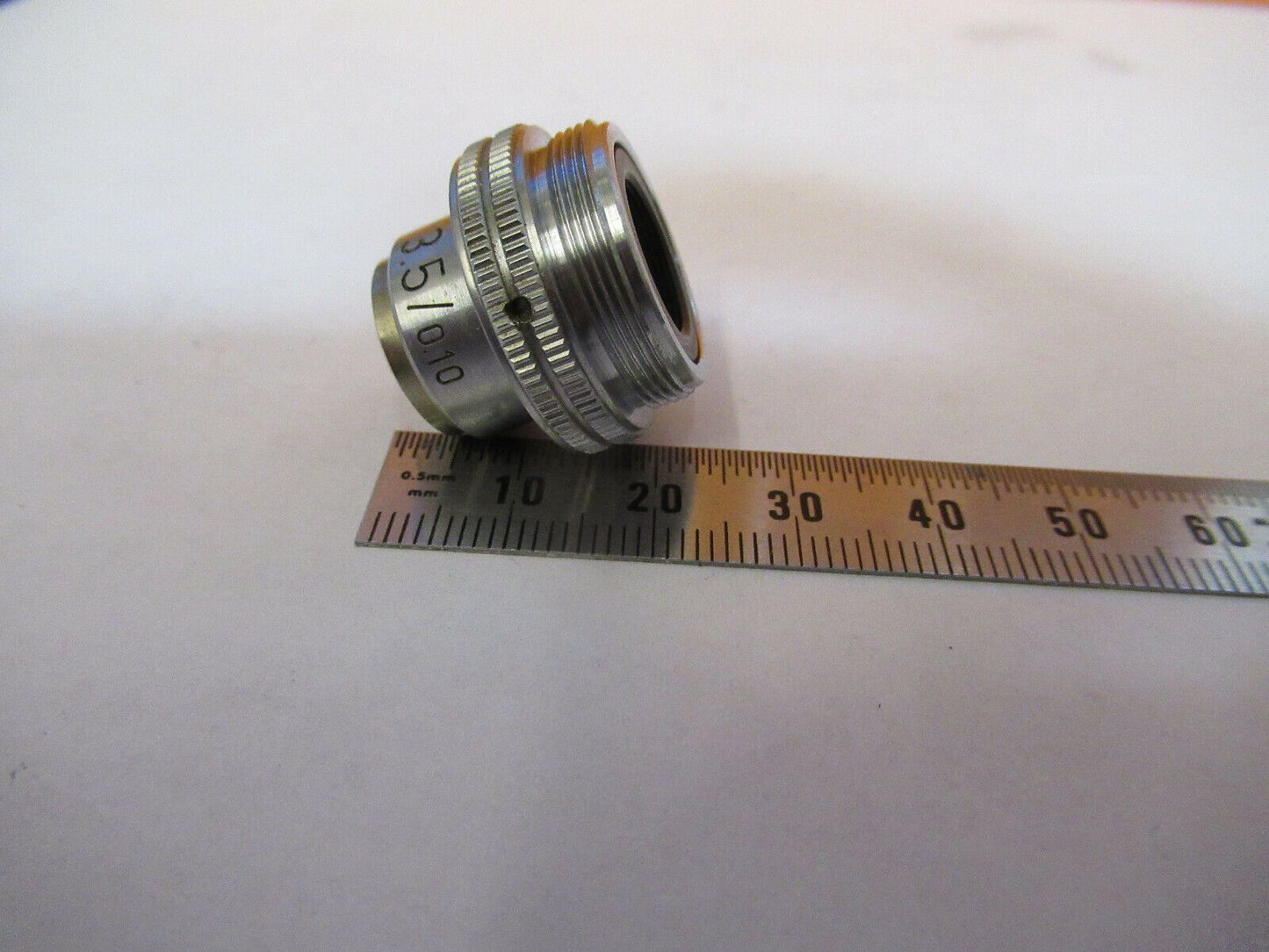 ANTIQUE OPTICS  3.5X OBJECTIVE MICROSCOPE PART AS PICTURED &P9-A-26