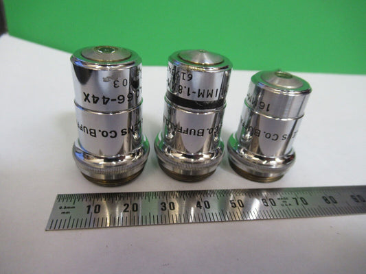 LOT SPENCER OBJECTIVE 10X 44X 95X MICROSCOPE PART OPTICS AS PICTURED AO #Z8-A-01