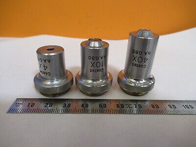 UNITRON JAPAN LOT OBJECTIVE 3  LENSES MICROSCOPE PART AS PICTURED 4B-FT-03