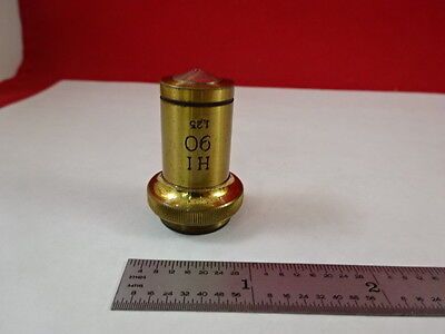 MICROSCOPE PART ANTIQUE BRASS OBJECTIVE CARL ZEISS JENA 90X OPTICS AS IS N5-A-08