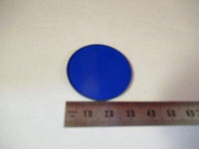 OPTICAL GLASS BLUE FILTER POLISHED MICROSCOPE PART OPTICS AS PICTURED #12-A-47