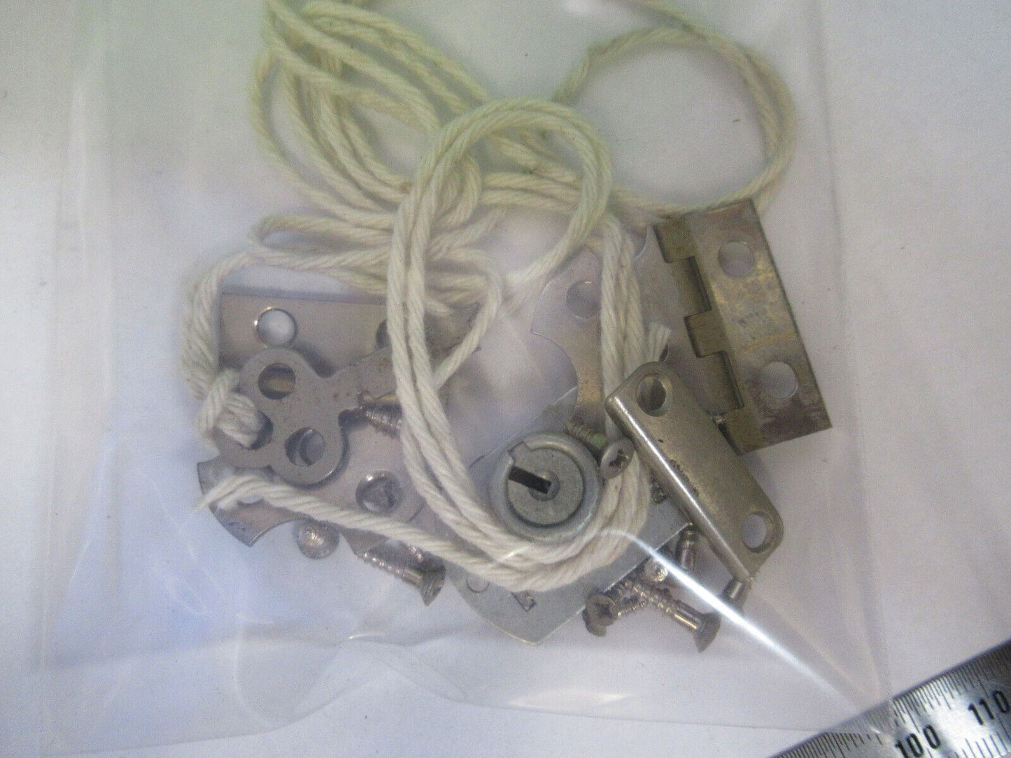 BAUSCH LOMB LOCK + KEY+ HINGES  ASSEMBLY MICROSCOPE PART AS PICTURED #R9-B-22