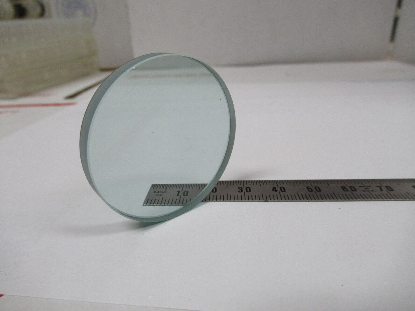 OPTICAL GLASS HEAT ABSORBING FILTER MICROSCOPE PART OPTICS AS PICTURED &W6-A-16