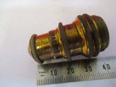 ANTIQUE BRASS BAUSCH LOMB OBJECTIVE 4mm MICROSCOPE PART AS PICTURED #F6-B-92