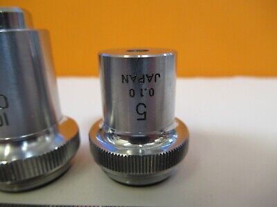 LOT 2 EA OBJECTIVE 10X 5X JAPAN OPTICS MICROSCOPE PART as pictured &A4-FT-95