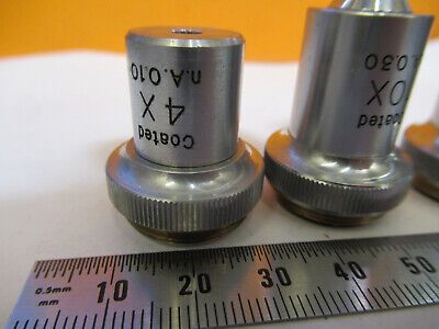 UNITRON JAPAN LOT OBJECTIVE 3  LENSES MICROSCOPE PART AS PICTURED 4B-FT-03