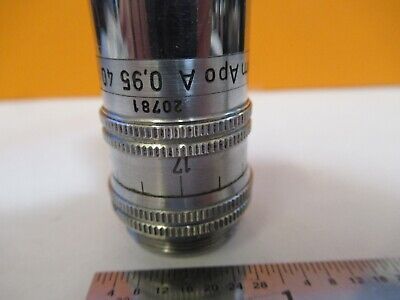 ERNST LEITZ WEZTLAR OBJECTIVE APO 40X OPTICS MICROSCOPE PART AS PIC &H8-C-20