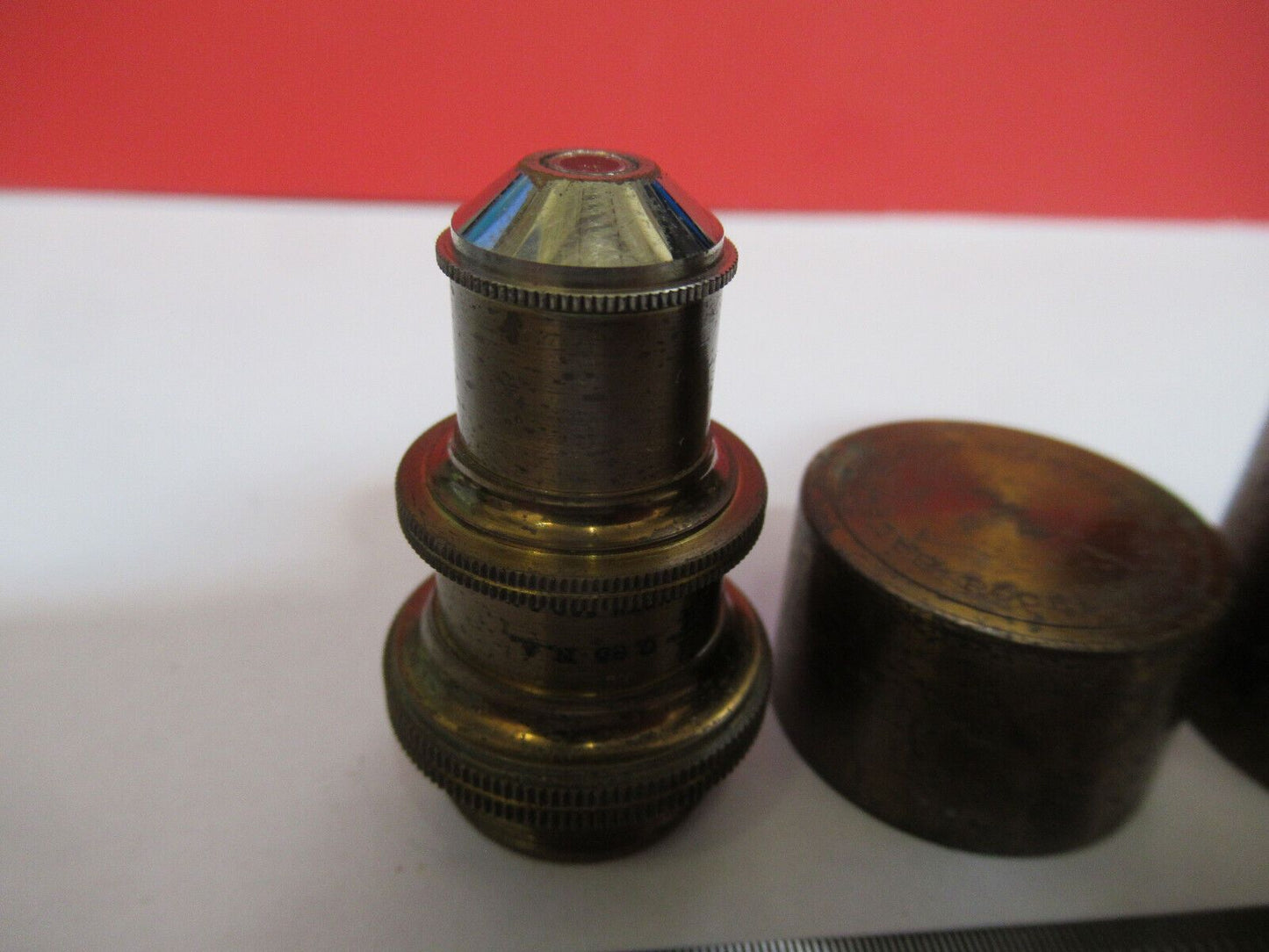 ANTIQUE BRASS BAUSCH LOMB OBJECTIVE  1/4 MICROSCOPE PART AS PICTURED G4-A-58