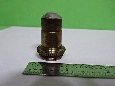 MICROSCOPE PART OBJECTIVE VINTAGE BRASS SPENCER 10X OPTICS AS IS #B2-M-15