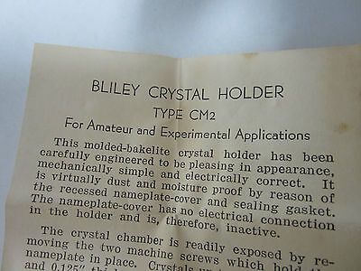 VINTAGE BLILEY CM2 QUARZKRISTALL + ORIGINALBOX FREQUENZREGLER BIN#8C vii