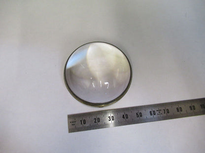 ANTIQUE BRASS MOUNTED CONVEX LENS GLASS MICROSCOPE PART AS PICTURED &R6-A-12