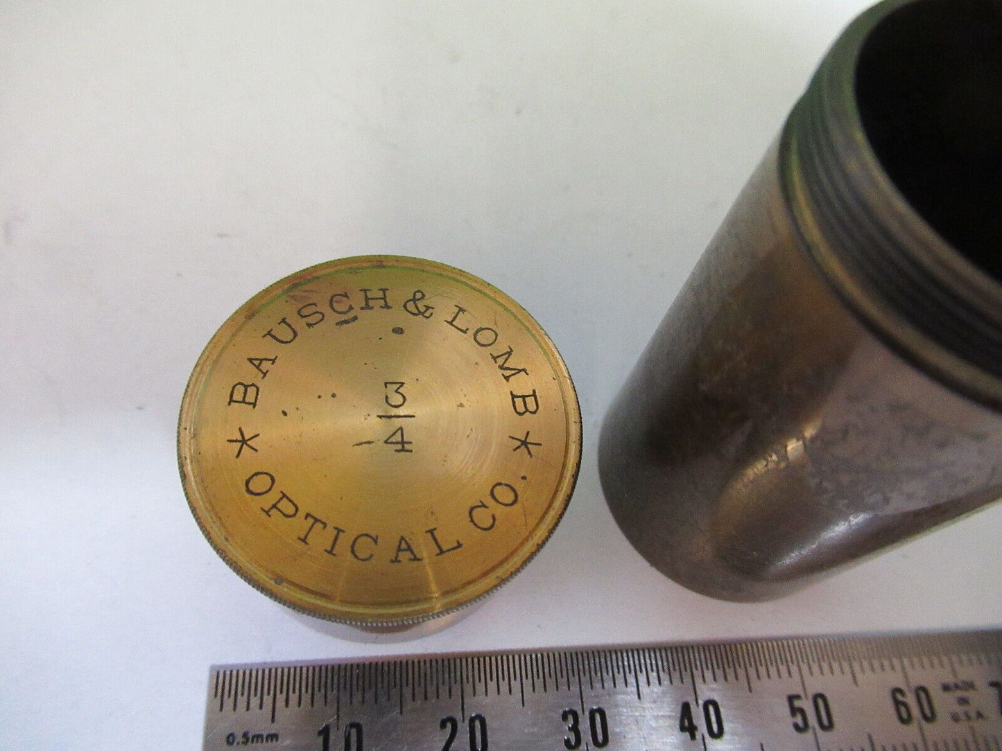 ANTIQUE BRASS BAUSCH 3/4 CANISTER OBJECTIVE MICROSCOPE PART AS PICTURED &P2-B-98