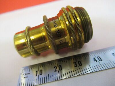 ANTIQUE BRASS BAUSCH LOMB OBJECTIVE 1.9mm MICROSCOPE PART AS PICTURED #F6-B-91