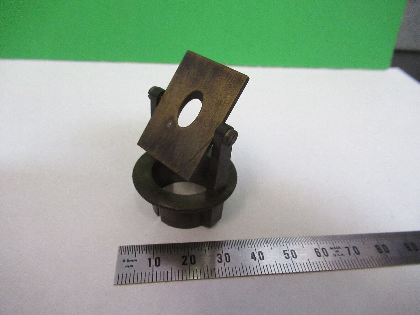 ANTIQUE BRASS MIRROR SPLITTER HOLDER UNKNOWN MICROSCOPE PART AS PICTURED Z6-A-11