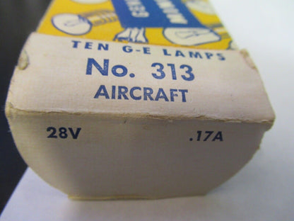 LOT 2 PCS LAMP BULB AIRCRAFT 28V GE #313 AS PICTURED 8X-A-24