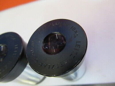 LEITZ PAIR EYEPIECE OCULAR NF 10X PERIPLAN MICROSCOPE PART AS PICTURED &B2-A-21